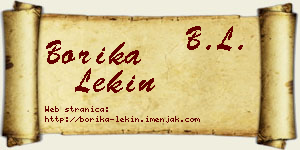 Borika Lekin vizit kartica